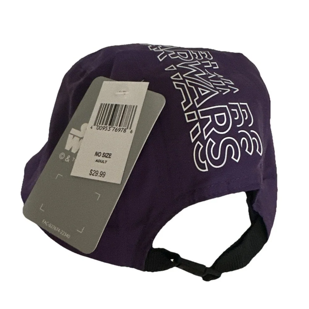 Star Wars 5 Panel Athletic Hat Cap Adult Size Adjustable Purple Disney Parks NWT